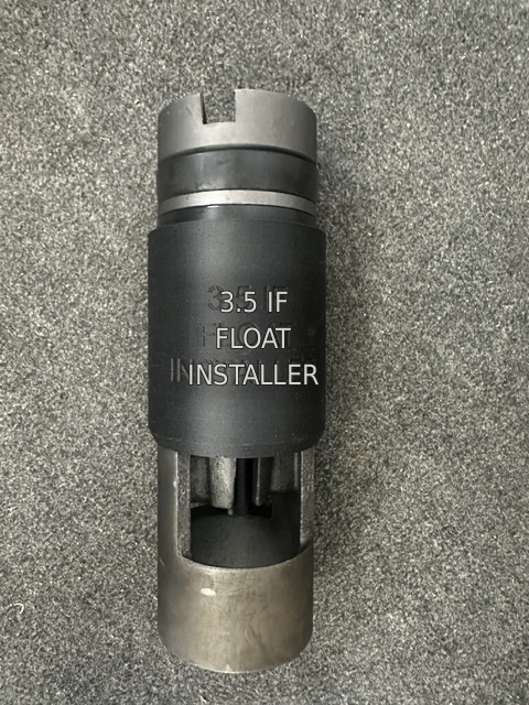 Float Installer installed over the float valve, showing the 3½ IF model marking